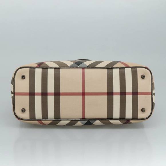 BURBERRY Nova Check Tote Bag PVC Beige Auth ki5332 - Picture 5 of 16